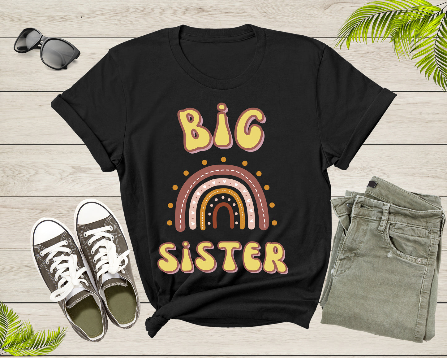 Funny Retro Big Sister Gift Present For Girl Teenager Women T-Shirt Big Sister Lover Graphic Design T Shirt for Girls Teens Tshirt