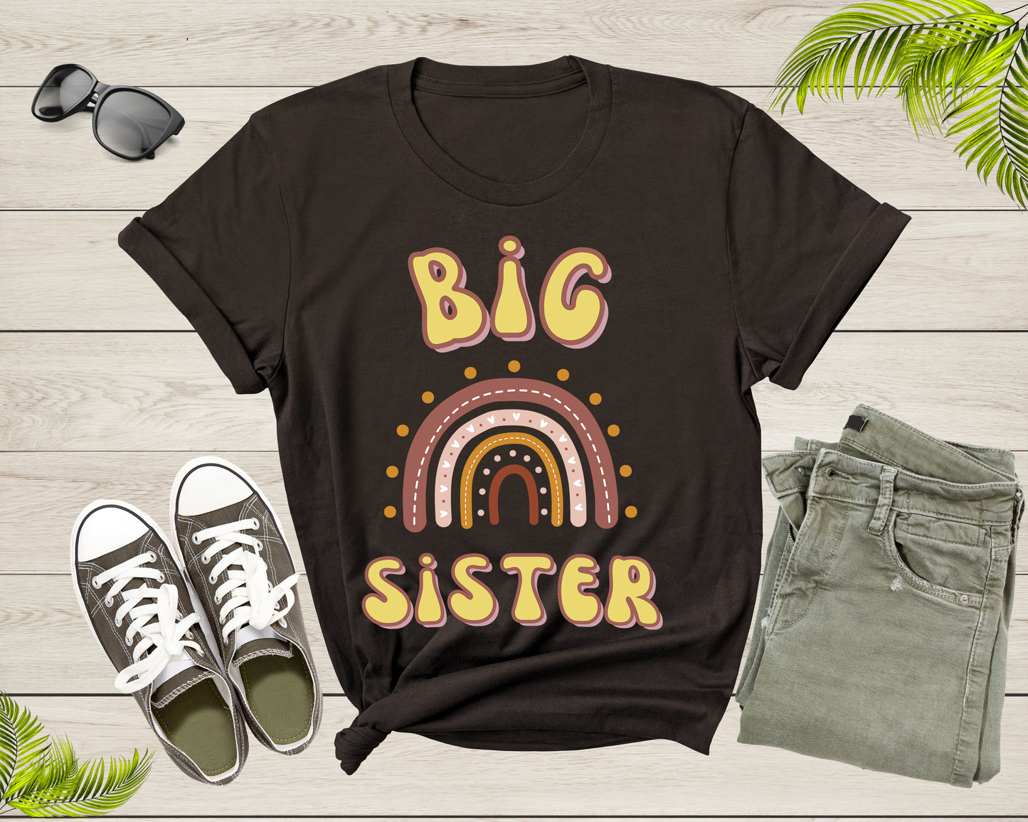Funny Retro Big Sister Gift Present For Girl Teenager Women T-Shirt Big Sister Lover Graphic Design T Shirt for Girls Teens Tshirt