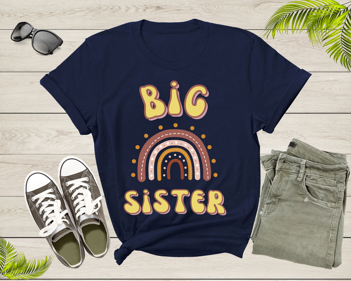 Funny Retro Big Sister Gift Present For Girl Teenager Women T-Shirt Big Sister Lover Graphic Design T Shirt for Girls Teens Tshirt