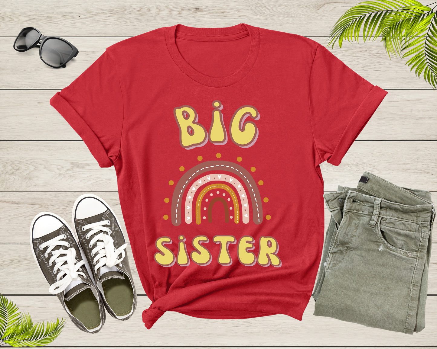 Funny Retro Big Sister Gift Present For Girl Teenager Women T-Shirt Big Sister Lover Graphic Design T Shirt for Girls Teens Tshirt