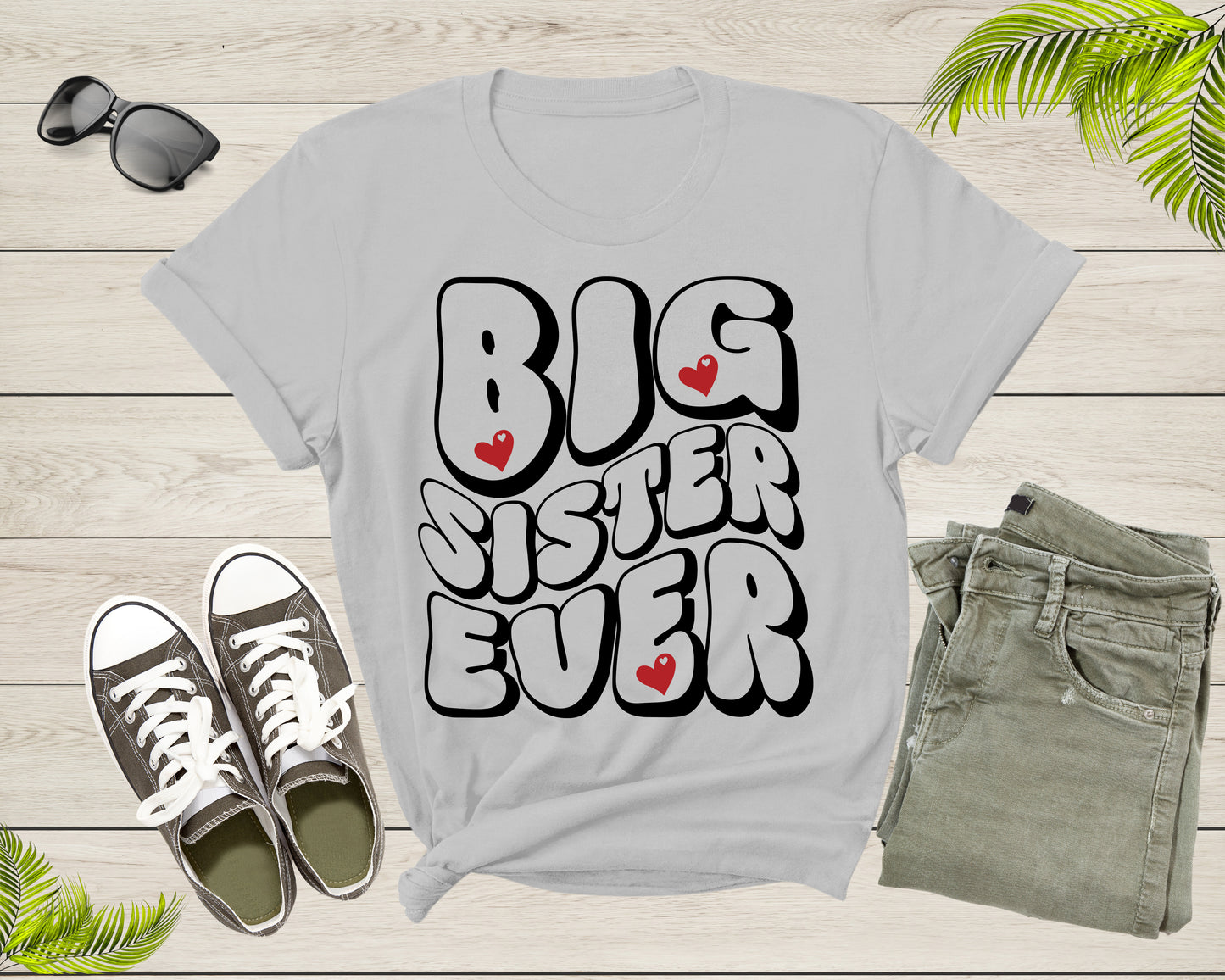 Funny Retro Big Sister Gift Present For Girl Teenager Women T-Shirt Big Sister Lover Graphic Design T Shirt for Girls Teens Tshirt