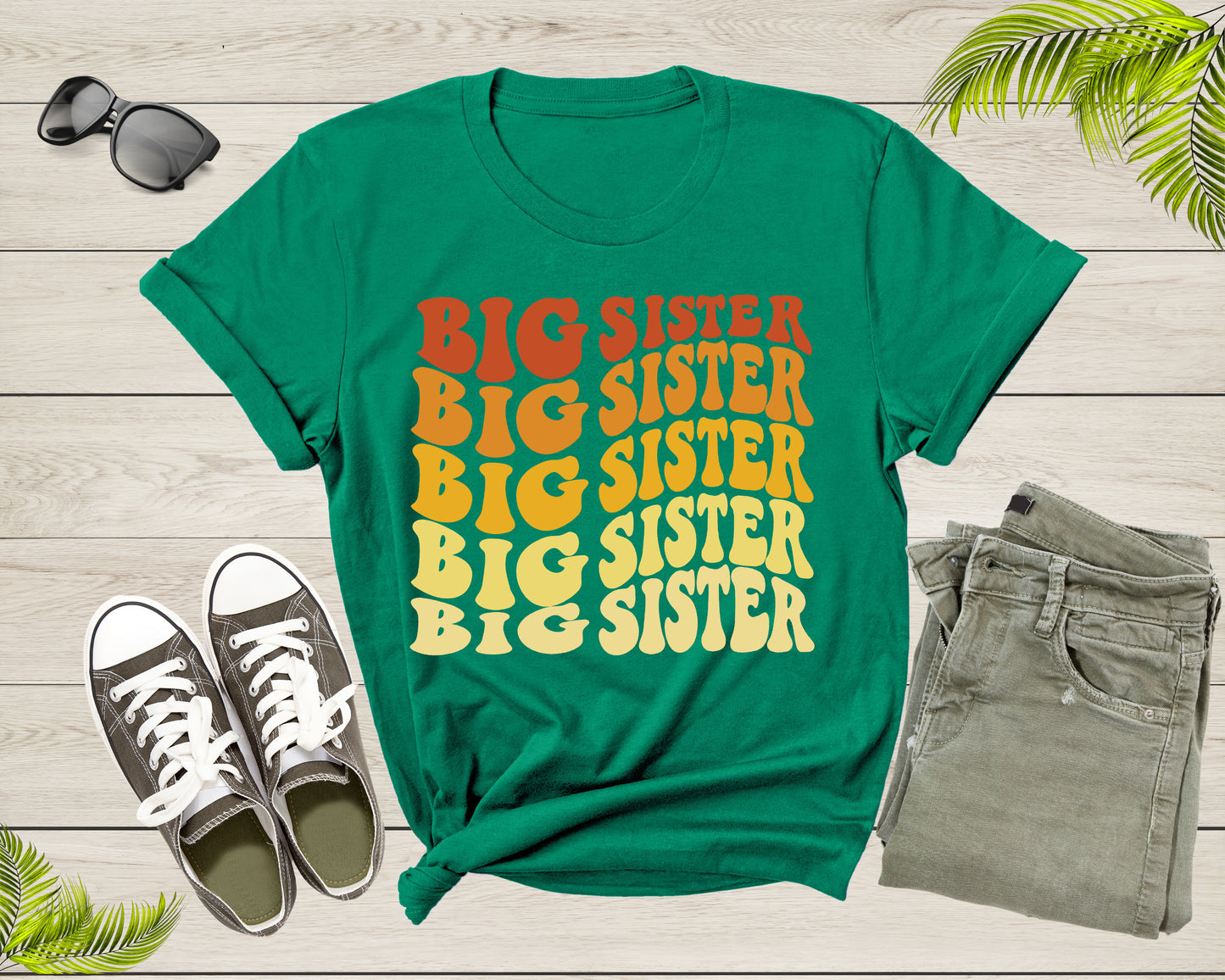 Funny Retro Big Sister Gift Present For Girl Teenager Women T-Shirt Big Sister Lover Graphic Design T Shirt for Girls Teens Tshirt