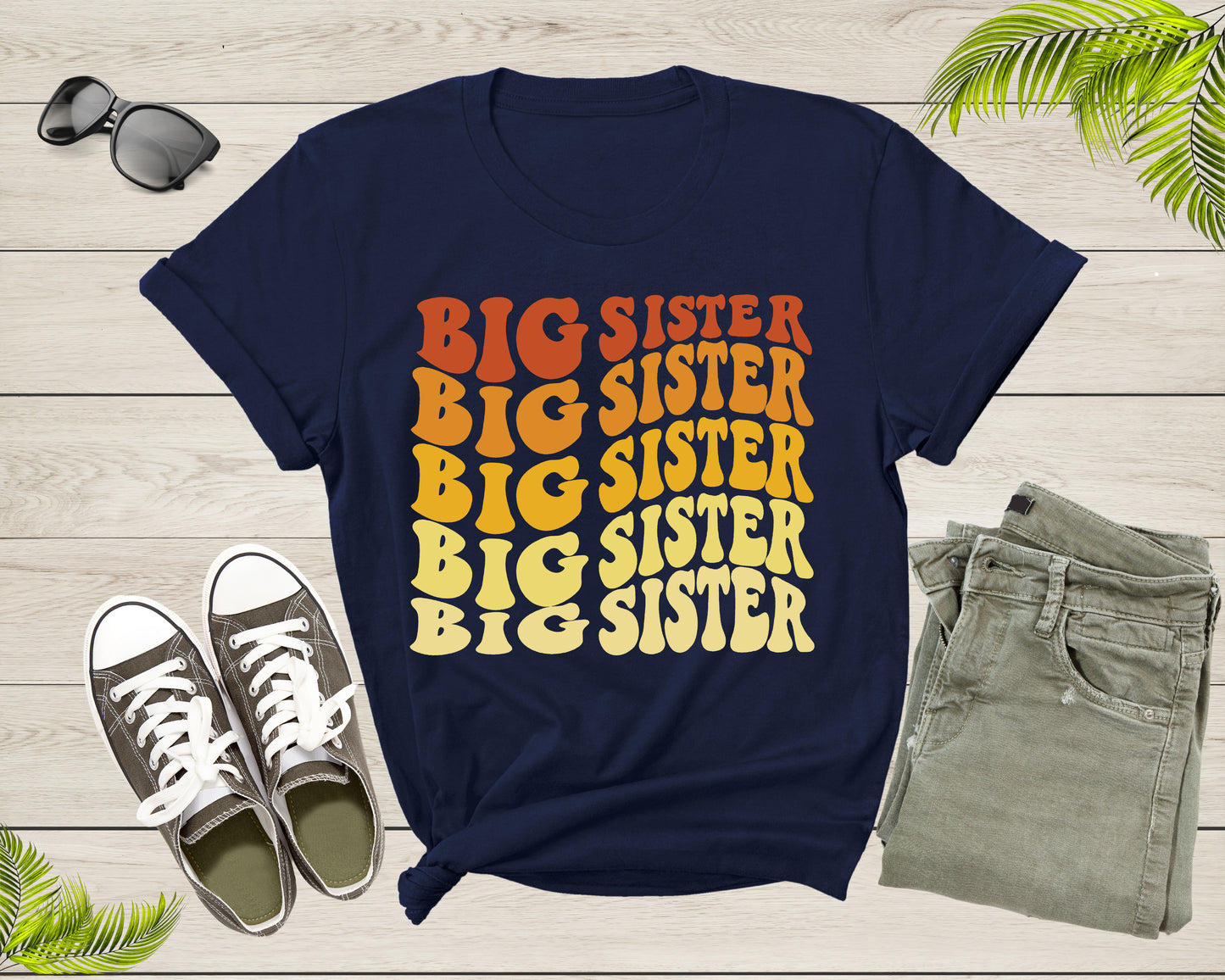 Funny Retro Big Sister Gift Present For Girl Teenager Women T-Shirt Big Sister Lover Graphic Design T Shirt for Girls Teens Tshirt