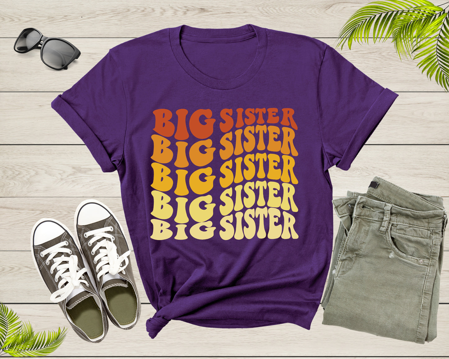 Funny Retro Big Sister Gift Present For Girl Teenager Women T-Shirt Big Sister Lover Graphic Design T Shirt for Girls Teens Tshirt