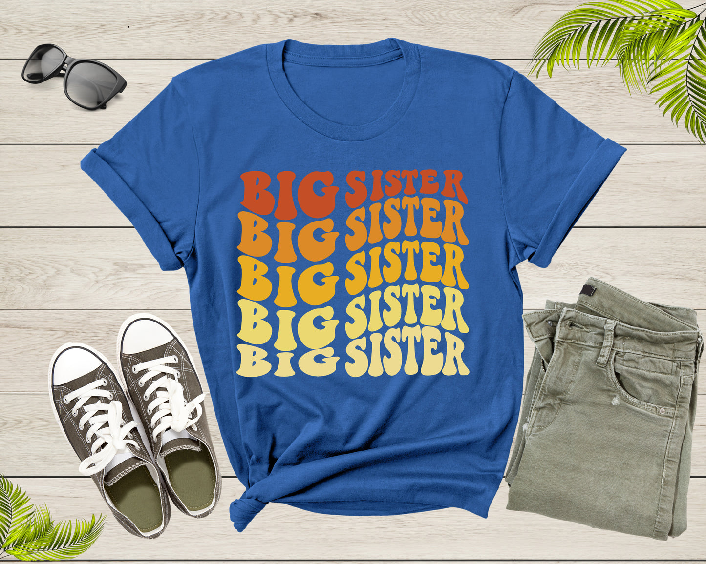 Funny Retro Big Sister Gift Present For Girl Teenager Women T-Shirt Big Sister Lover Graphic Design T Shirt for Girls Teens Tshirt