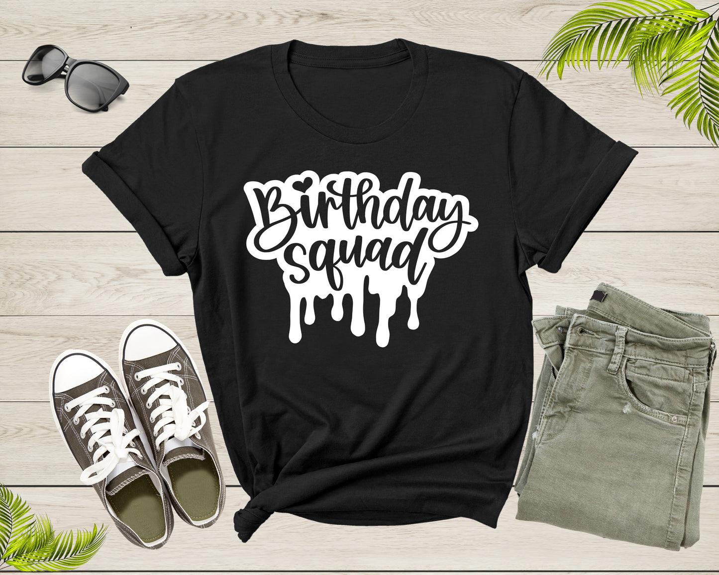 Happy Birthday Squad Crew Team Gift Boy Girl Sister Brother T-Shirt Birthday Present T Shirt for Men Women Kids Boys Girls Graphic Tshirt