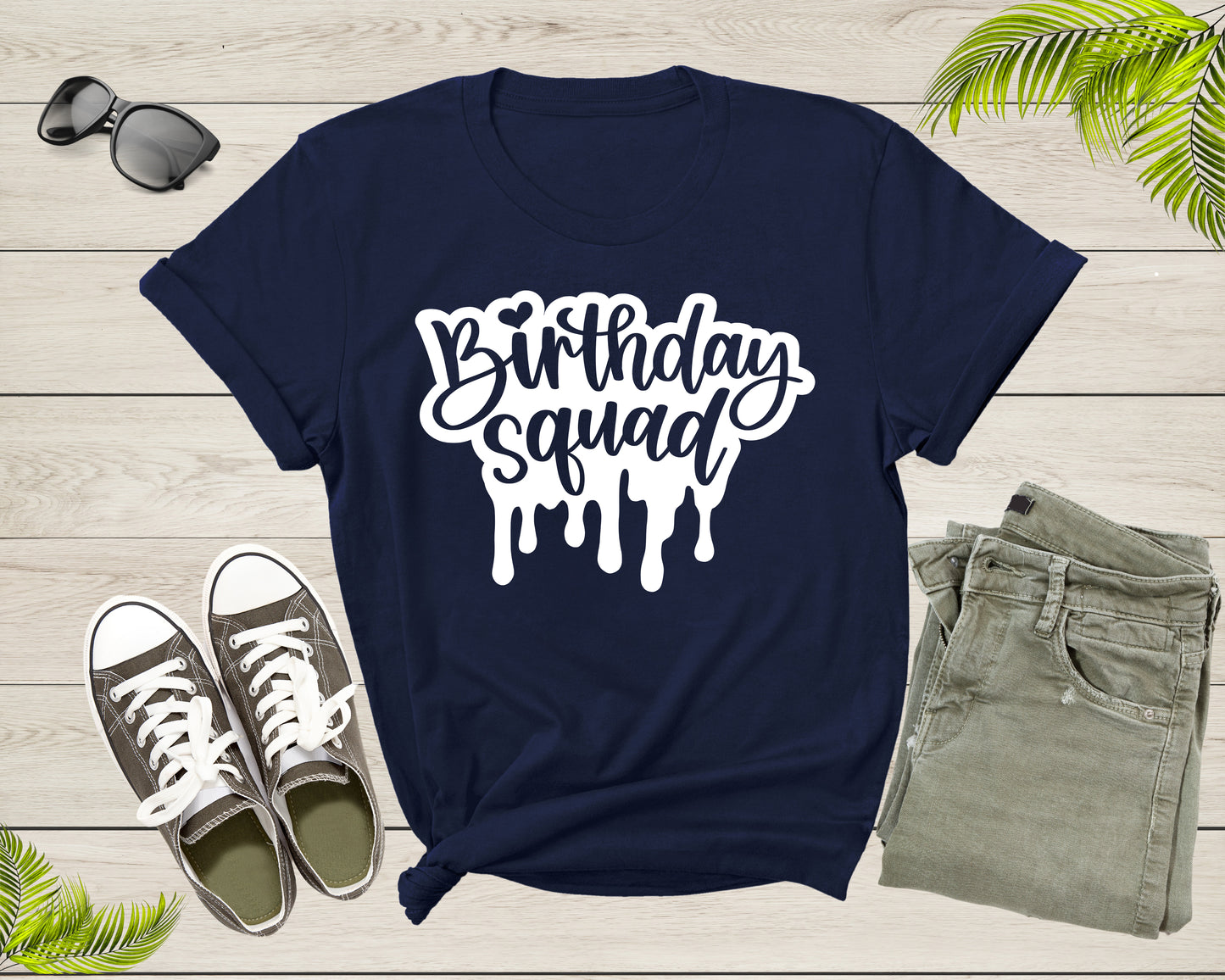 Happy Birthday Squad Crew Team Gift Boy Girl Sister Brother T-Shirt Birthday Present T Shirt for Men Women Kids Boys Girls Graphic Tshirt