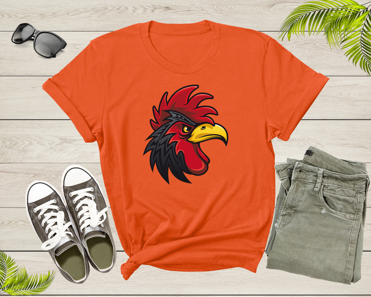 Cool Rooster Head Face Animal Bird Wildlife for Men Women T-Shirt Chicken Lover Gift T Shirt for Boys Girls Cute Cock Bird Tshirt