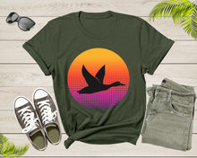 Load image into Gallery viewer, Cool Flying Duck Animal Silhouette at Sunset Nature Bird T-Shirt Duck Bird T Shirt for Men Women Kids Boys Girls Duck Hunting Hunter Gift