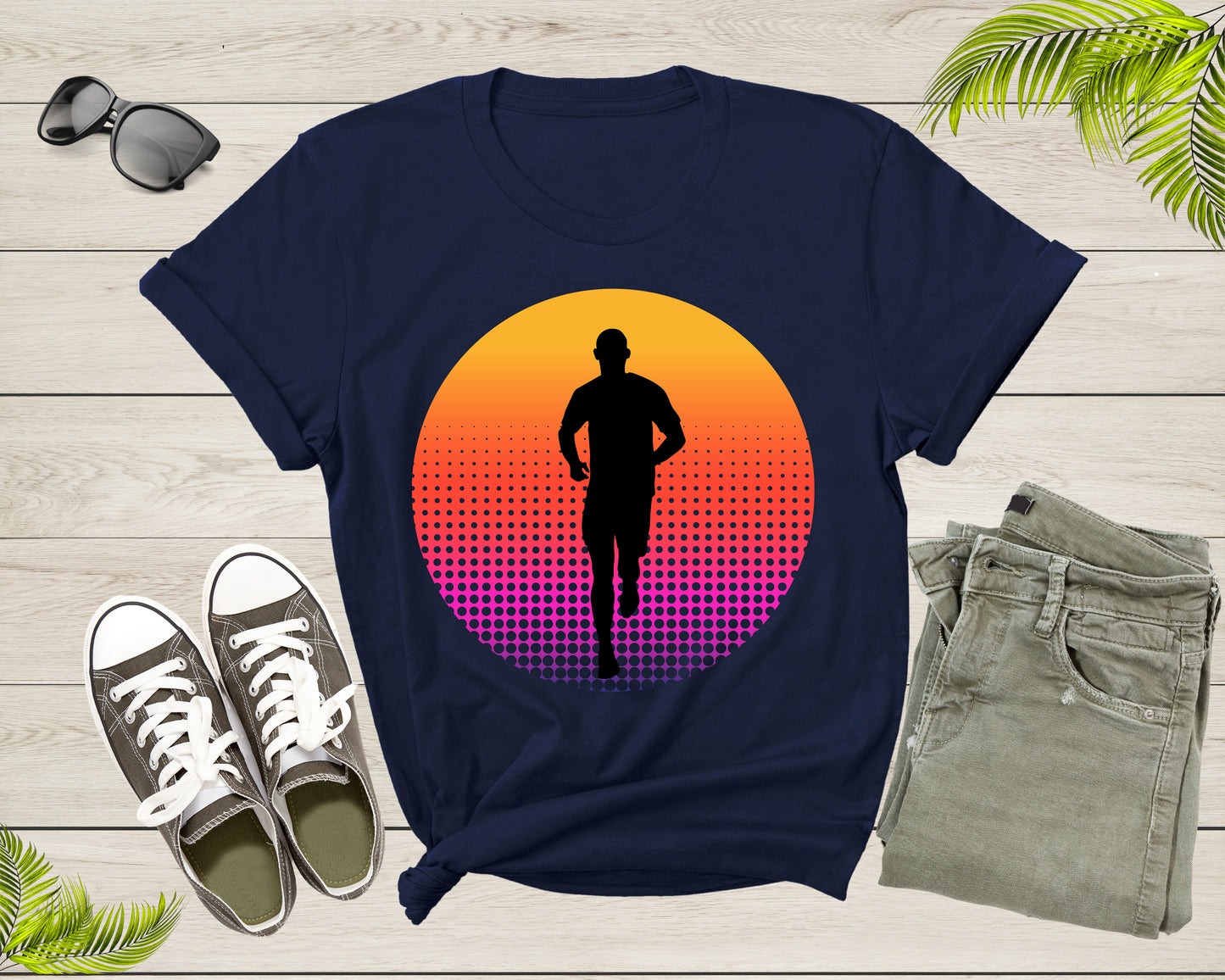 Cool Running Man Silhouette Runner Athlete Marathon Sprinter T-Shirt Runner T Shirt Gift for Men Women Kids Boys Girls Sport GYM Tshirt