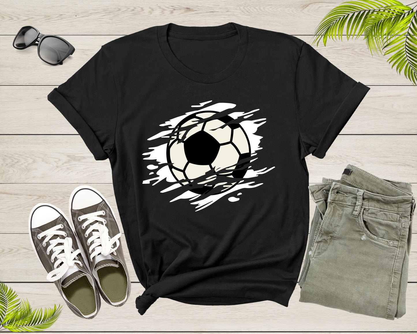 Cool Soccer Ball Silhouette Soccer Sports Team Games T-Shirt Soccer Player Gift T Shirt for Men Women Kids Boys Girls Soccer Graphic Tshirt