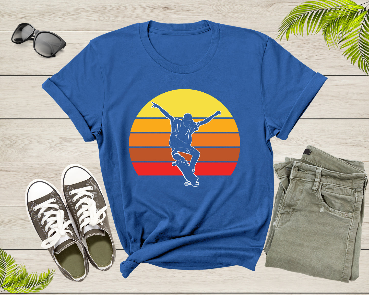 Cool Sunset Retro Skateboarding Boy for Men Women Girls Boys T-Shirt Skateboarder Gift T Shirt for Men Women Kids Boys Girls Graphic Tshirt