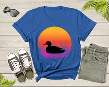 Load image into Gallery viewer, Cool Swimming Duck Animal Silhouette at Sunset Nature Bird T-Shirt Duck Lover Gift T Shirt for Men Women Kids Boys Girls Duck Graphic Tshirt
