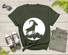 Load image into Gallery viewer, Cool Wild Goat Animal Horn Livestock Silhouette Capricorn T-Shirt Goat Lover Shirt Farm Animal Goat Gift Tshirt Farm Life Animal Lover Shirt