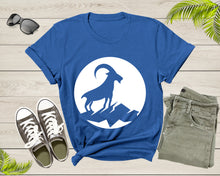 Load image into Gallery viewer, Cool Wild Goat Animal Horn Livestock Silhouette Capricorn T-Shirt Goat Lover Shirt Farm Animal Goat Gift Tshirt Farm Life Animal Lover Shirt