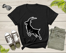 Load image into Gallery viewer, Cool Wild Goat Animal Horn Livestock Silhouette Capricorn T-Shirt Goat Lover Shirt Farm Animal Goat Gift Tshirt Farm Life Animal Lover Shirt
