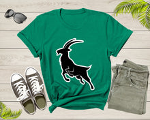 Load image into Gallery viewer, Cool Wild Goat Animal Horn Livestock Silhouette Capricorn T-Shirt Goat Lover Shirt Farm Animal Goat Gift Tshirt Farm Life Animal Lover Shirt