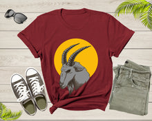 Load image into Gallery viewer, Cool Wild Goat Animal Horn Sunset Silhouette Capricorn T-Shirt Goat Lover Shirt Farm Animal Goat Gift Tshirt Farm Life Animal Lover Shirt