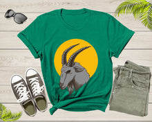 Load image into Gallery viewer, Cool Wild Goat Animal Horn Sunset Silhouette Capricorn T-Shirt Goat Lover Shirt Farm Animal Goat Gift Tshirt Farm Life Animal Lover Shirt