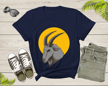 Load image into Gallery viewer, Cool Wild Goat Animal Horn Sunset Silhouette Capricorn T-Shirt Goat Lover Shirt Farm Animal Goat Gift Tshirt Farm Life Animal Lover Shirt