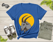 Load image into Gallery viewer, Cool Wild Goat Animal Horn Sunset Silhouette Capricorn T-Shirt Goat Lover Shirt Farm Animal Goat Gift Tshirt Farm Life Animal Lover Shirt