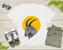 Load image into Gallery viewer, Cool Wild Goat Animal Horn Sunset Silhouette Capricorn T-Shirt Goat Lover Shirt Farm Animal Goat Gift Tshirt Farm Life Animal Lover Shirt