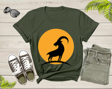 Load image into Gallery viewer, Cool Wild Goat Animal Horn Sunset Silhouette Capricorn T-Shirt Goat Lover Shirt Farm Animal Goat Gift Tshirt Farm Life Animal Lover Shirt