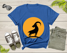 Load image into Gallery viewer, Cool Wild Goat Animal Horn Sunset Silhouette Capricorn T-Shirt Goat Lover Shirt Farm Animal Goat Gift Tshirt Farm Life Animal Lover Shirt