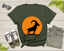 Load image into Gallery viewer, Cool Wild Goat Animal Horn Sunset Silhouette Capricorn T-Shirt Goat Lover Shirt Farm Animal Goat Gift Tshirt Farm Life Animal Lover Shirt