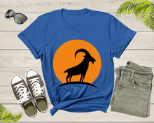 Load image into Gallery viewer, Cool Wild Goat Animal Horn Sunset Silhouette Capricorn T-Shirt Goat Lover Shirt Farm Animal Goat Gift Tshirt Farm Life Animal Lover Shirt