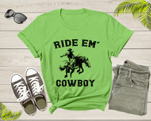 Load image into Gallery viewer, Cowboy Horse Rider Shirt Animal Gifts For Men Women Girls Kids Boy Tshirt Cowgirl Western Rodeo Shirt Vintage Wild West Texas Cowboy Tshirt