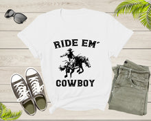 Load image into Gallery viewer, Cowboy Horse Rider Shirt Animal Gifts For Men Women Girls Kids Boy Tshirt Cowgirl Western Rodeo Shirt Vintage Wild West Texas Cowboy Tshirt
