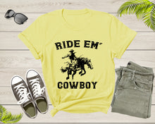 Load image into Gallery viewer, Cowboy Horse Rider Shirt Animal Gifts For Men Women Girls Kids Boy Tshirt Cowgirl Western Rodeo Shirt Vintage Wild West Texas Cowboy Tshirt