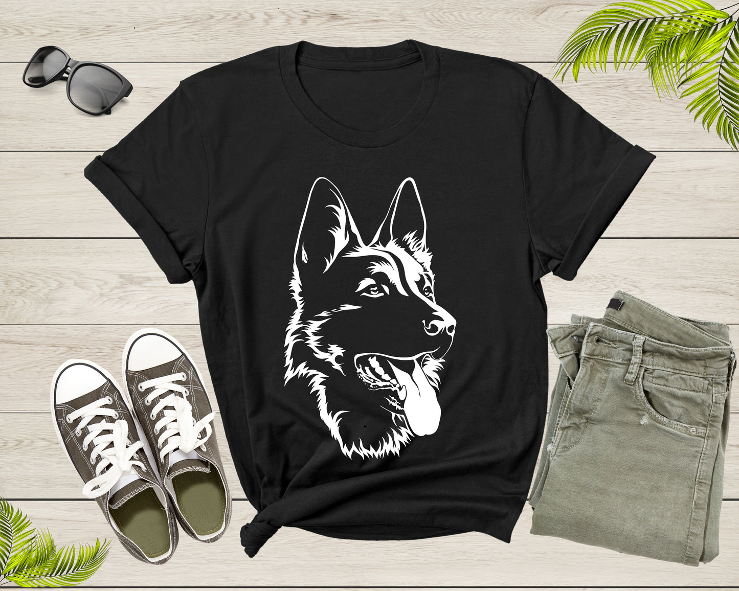 Cute Black German Shepherd Dog Puppy Pet Doggie Animal Dog T-Shirt Dog Lover Gift T Shirt for Men Women Kids Boys Girls Dog Graphic TShirt