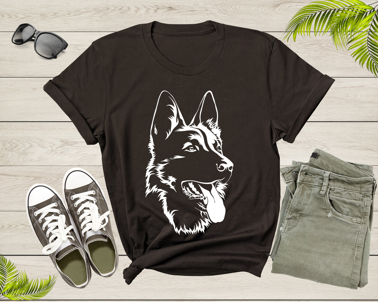 Cute Black German Shepherd Dog Puppy Pet Doggie Animal Dog T-Shirt Dog Lover Gift T Shirt for Men Women Kids Boys Girls Dog Graphic TShirt