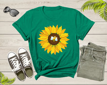Load image into Gallery viewer, Cute Bumble Bee Yellow Sunflower Blossom Petal Flower Plant T-Shirt Sunflower Lover Gift T Shirt for Men Women Kids Boys Girls TShirt
