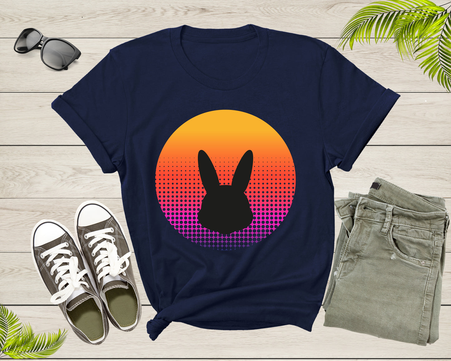 Cute Bunny Rabbit Animal Silhouette at Sunset for Men Women T-Shirt Bunny Lover Gift T Shirt for Men Women Kids Boys Girls Graphic TShirt