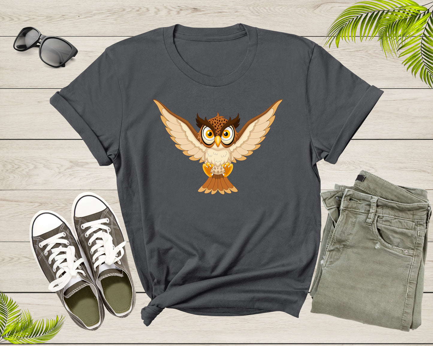 Cute Cool Flying Owl Bird of Night Hooter Owlet Owleez Bird T-Shirt Owl Lover Gift T Shirt for Men Women Kids Boys Girls Graphic Tshirt