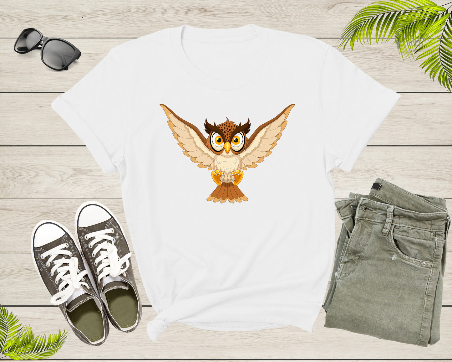 Cute Cool Flying Owl Bird of Night Hooter Owlet Owleez Bird T-Shirt Owl Lover Gift T Shirt for Men Women Kids Boys Girls Graphic Tshirt