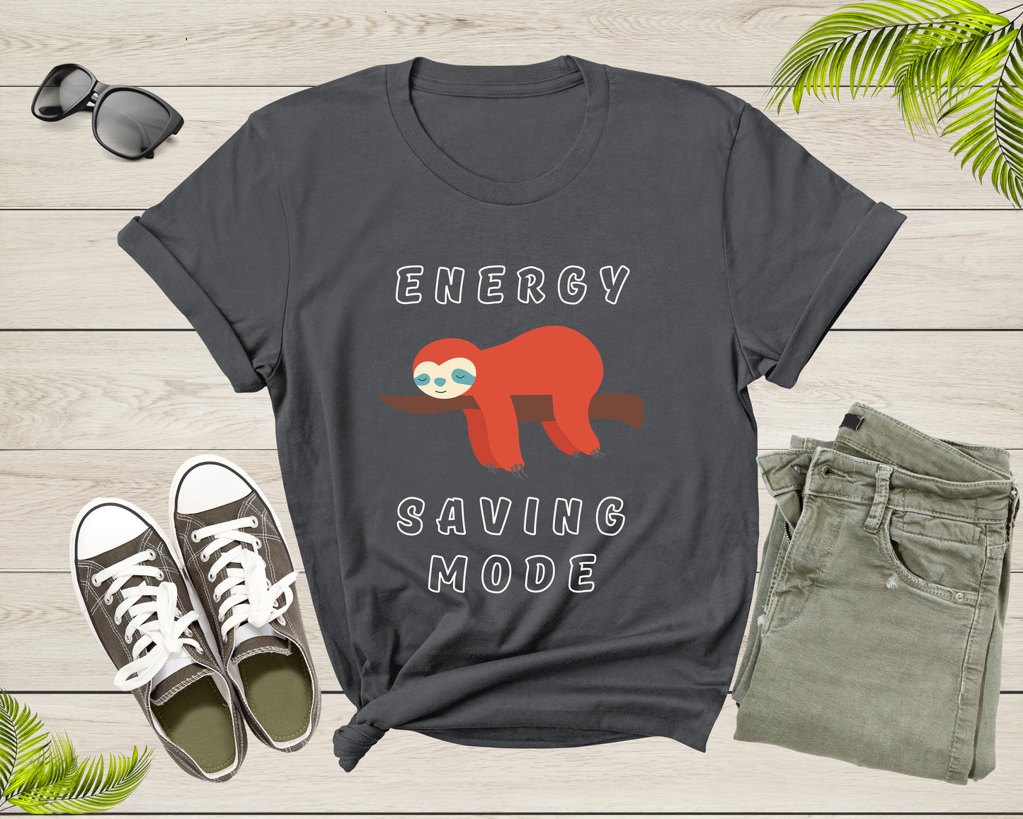Cute Cool Lazy Tree Sloth Sleeping Animal Energy Saving Mode T-Shirt Sloth Lover Gift T Shirt for Men Women Kids Boys Girls Graphic Tshirt