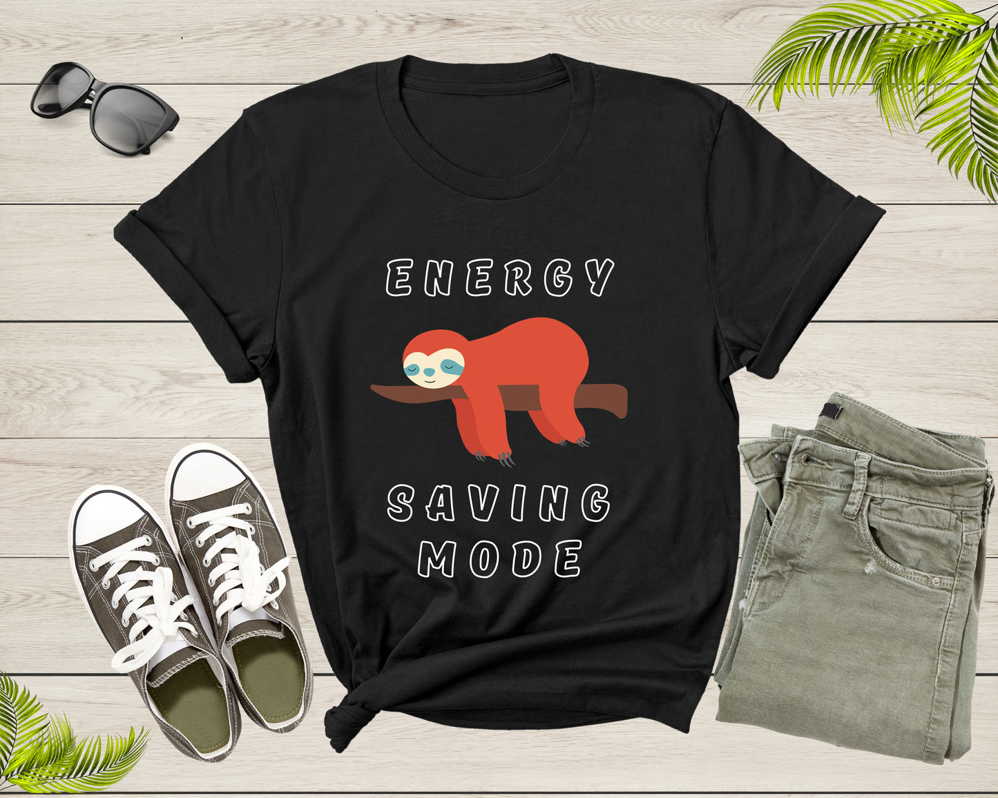 Cute Cool Lazy Tree Sloth Sleeping Animal Energy Saving Mode T-Shirt Sloth Lover Gift T Shirt for Men Women Kids Boys Girls Graphic Tshirt