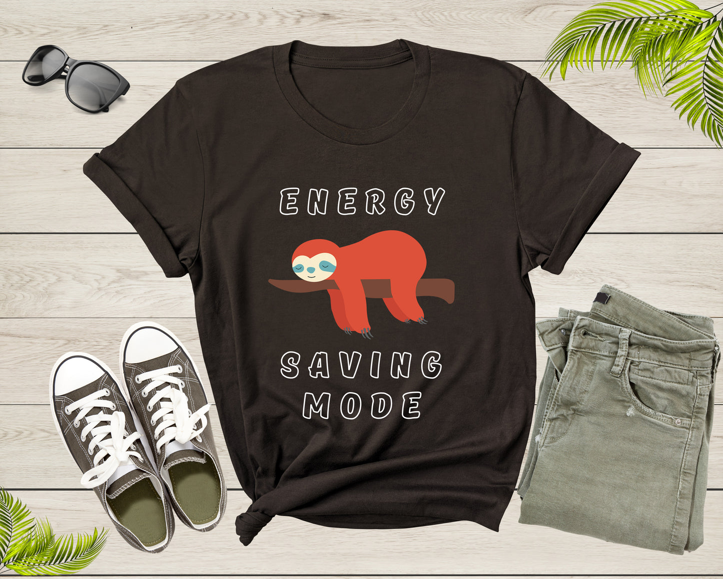 Cute Cool Lazy Tree Sloth Sleeping Animal Energy Saving Mode T-Shirt Sloth Lover Gift T Shirt for Men Women Kids Boys Girls Graphic Tshirt