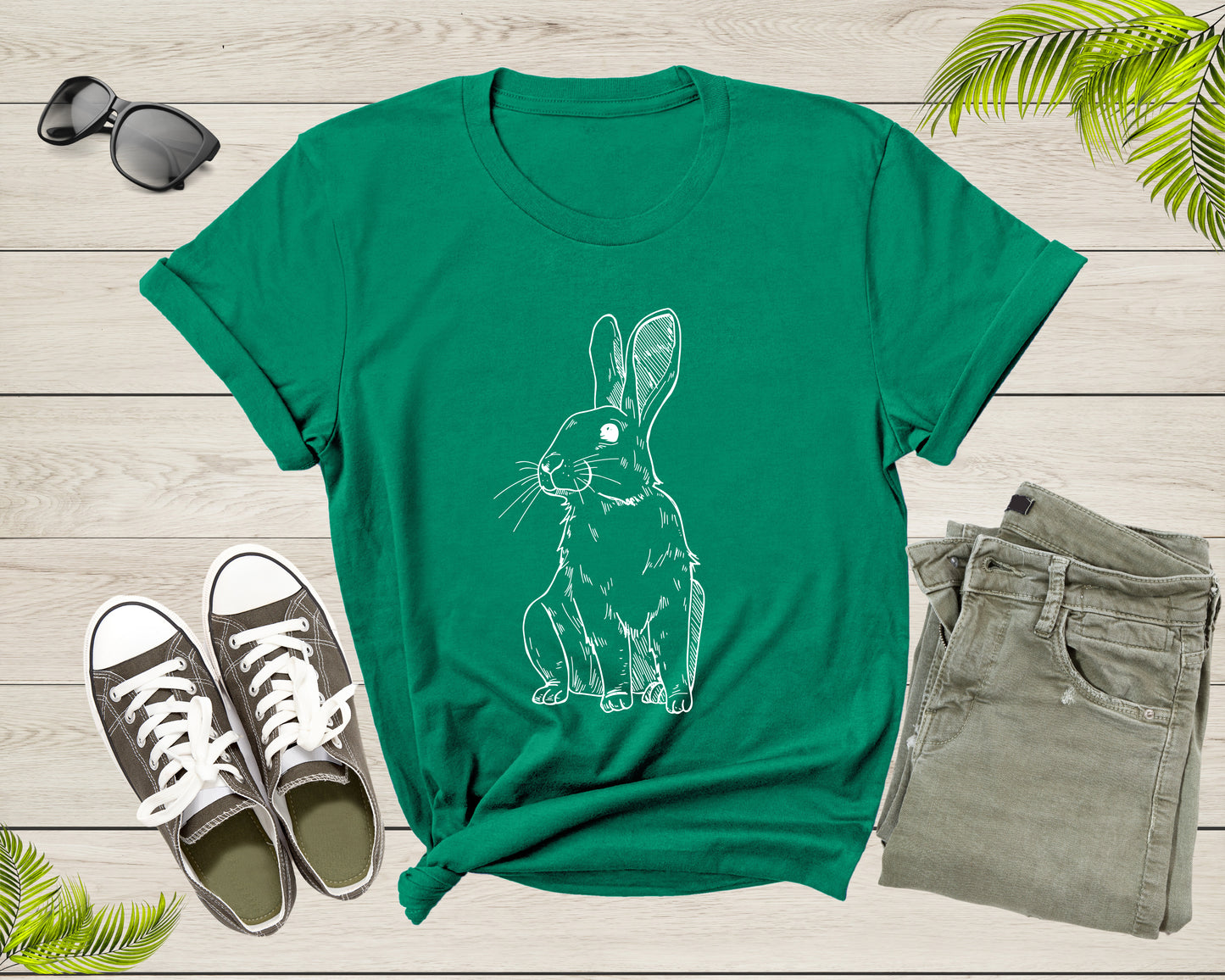 Cute Cuddly Rabbit Pet Animal Hand Dawn Rabbit Silhouette Shirt T-Shirt Bunny Lover Gift T Shirt for Men Women Kids Boys Kids Graphic Tshirt
