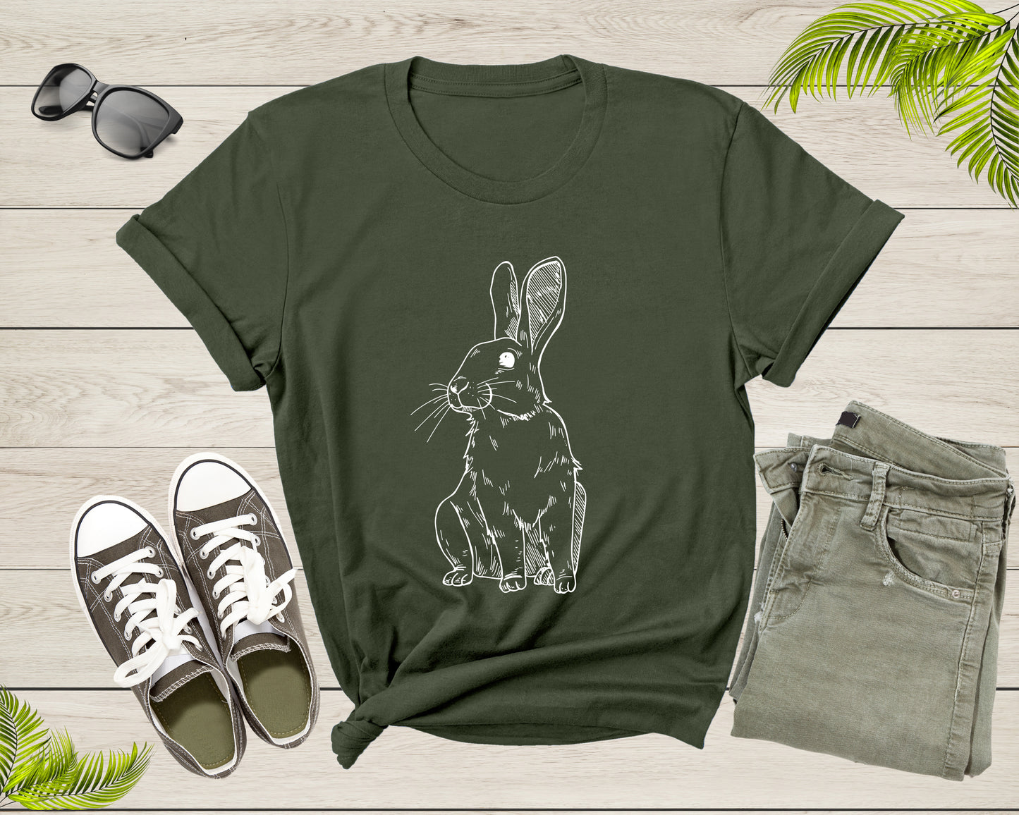 Cute Cuddly Rabbit Pet Animal Hand Dawn Rabbit Silhouette Shirt T-Shirt Bunny Lover Gift T Shirt for Men Women Kids Boys Kids Graphic Tshirt