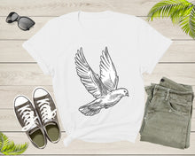 Load image into Gallery viewer, Cool Flying White Dove Pigeon Bird Animal Sketch Art Drawing T-Shirt Dove Pigeon Bird Lover T Shirt Gift for Men Women Kids Boys Girls