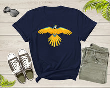 Load image into Gallery viewer, Cute Flying Blue Yellow Parrot Tropic Exotic Bird Design T-Shirt Parrot Lover Gift T Shirt for Men Women Kids Boys Girls Graphic Tshirt