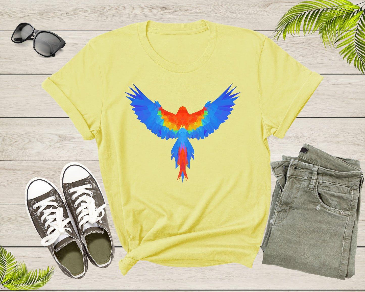 Cute Flying Colorful Parrot Topic Exotic Bird Art Design T-Shirt Parrot Lover Gift T Shirt for Men Women Kids Boys Girls Graphic Tshirt