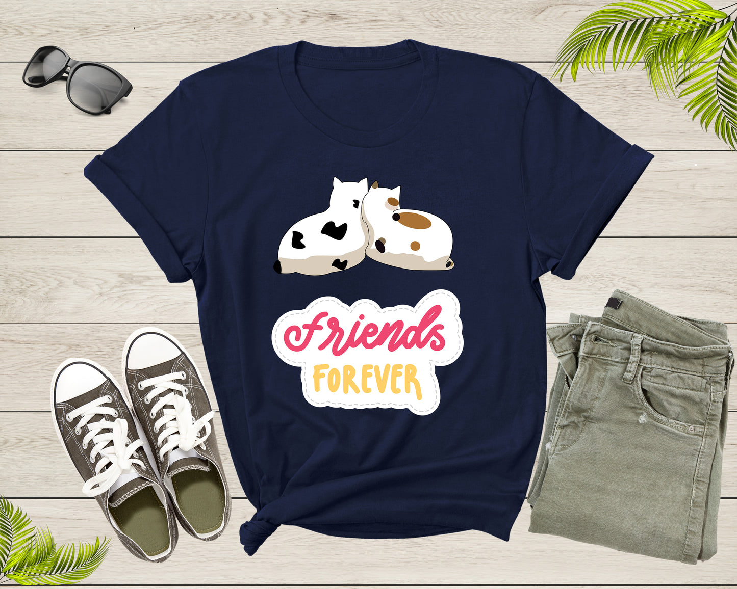 Cute Friends Forever Cats Kittens Animal Friendship Animal T-Shirt Cat Lover Gift T Shirt for Men Women Kids Boys Girls Graphic Tshirt