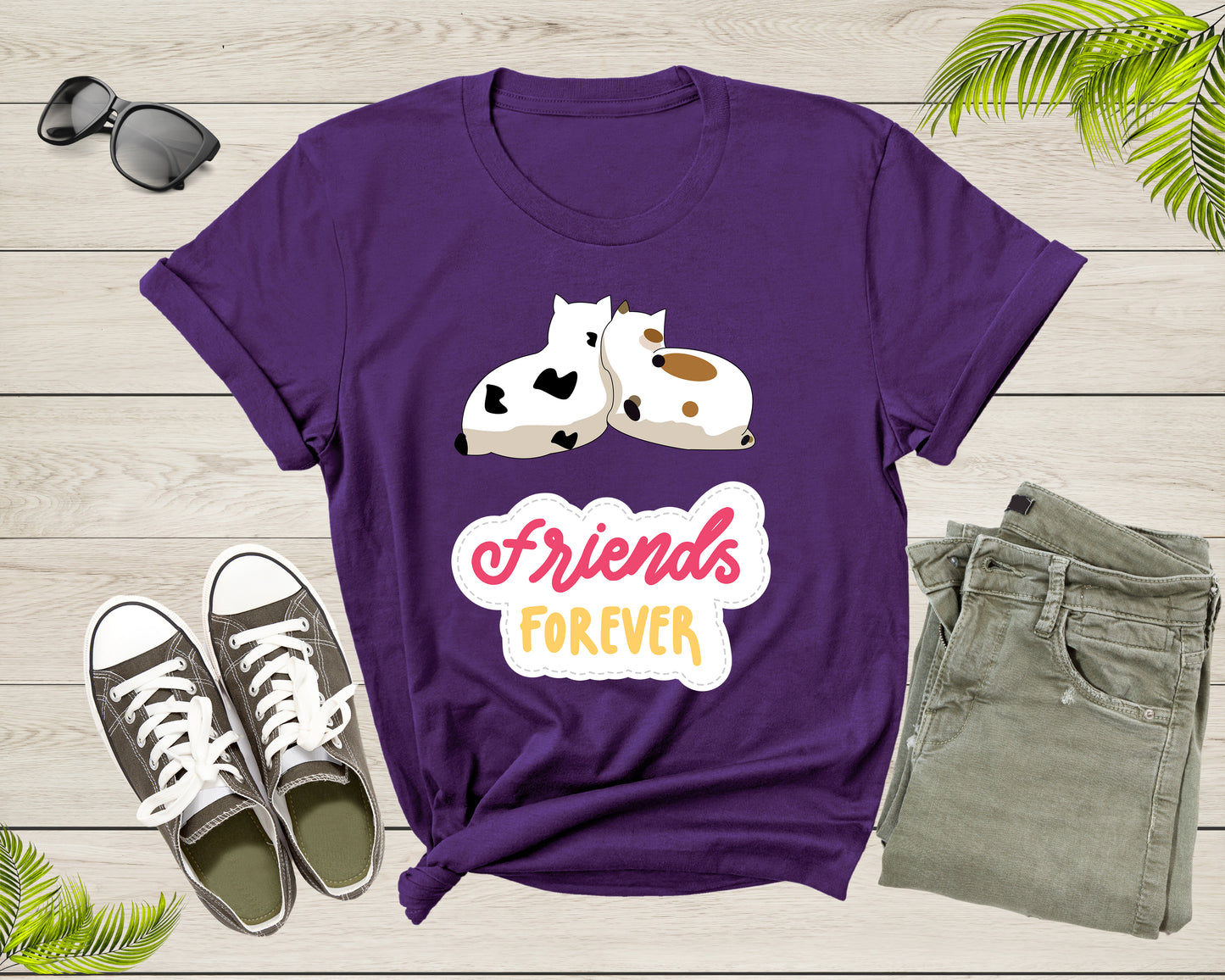 Cute Friends Forever Cats Kittens Animal Friendship Animal T-Shirt Cat Lover Gift T Shirt for Men Women Kids Boys Girls Graphic Tshirt