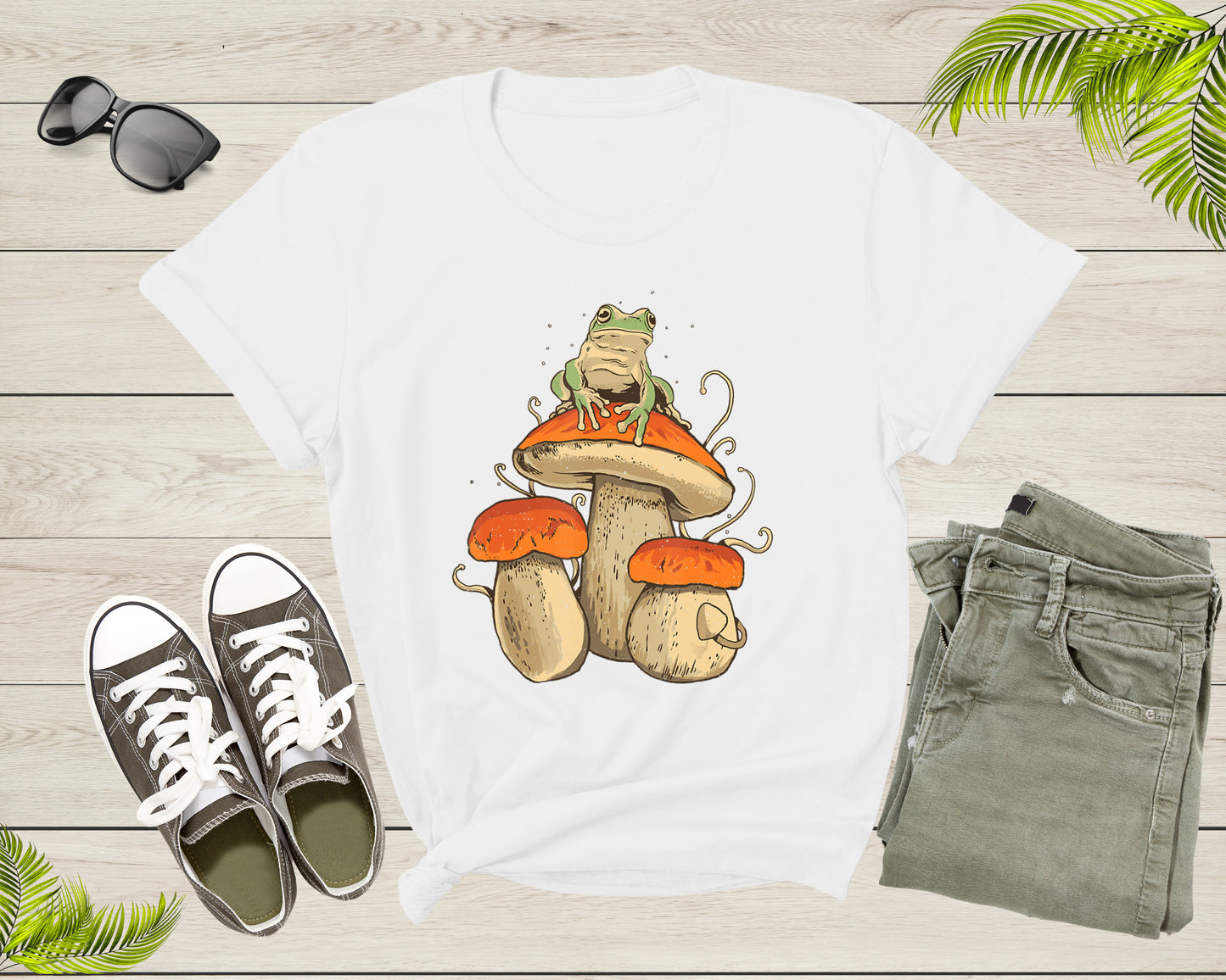 Cute Frog Toad Animal Mushroom Lover Gifts For Men Women Kid T-shirt Frog Lover Shirt Frog And Toad Mushroom Shirt Frog Lover Animal Tshirt